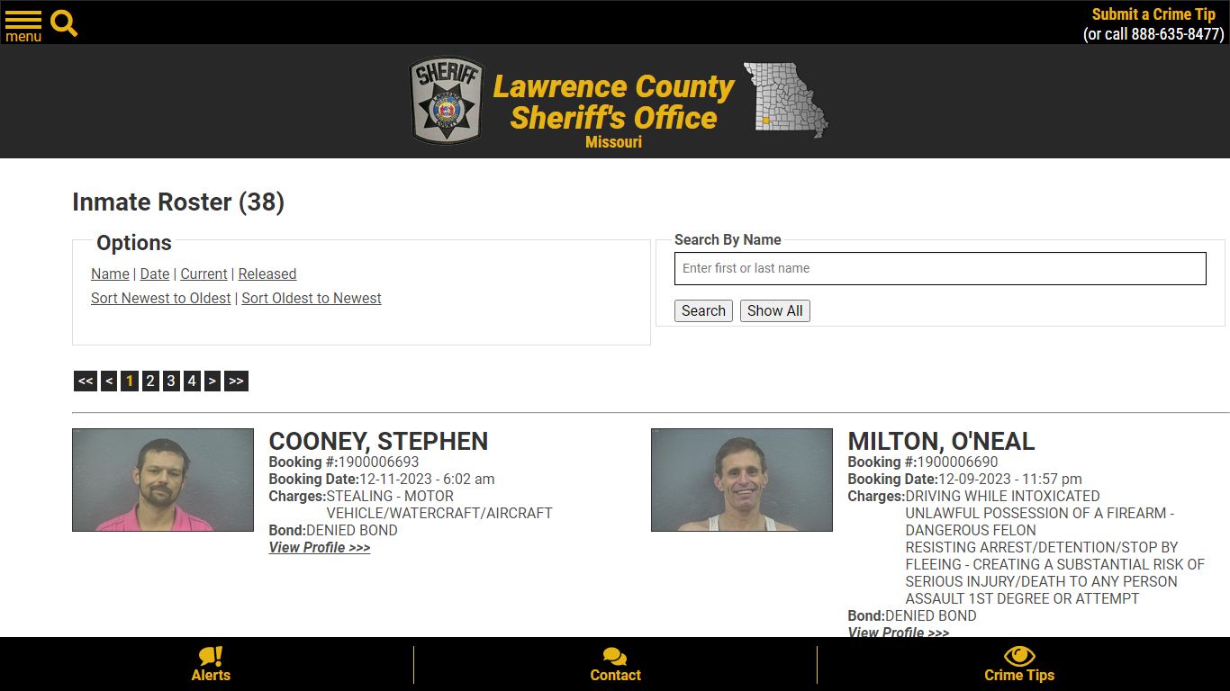 Inmate Roster (33) - Lawrence County Sheriff MO