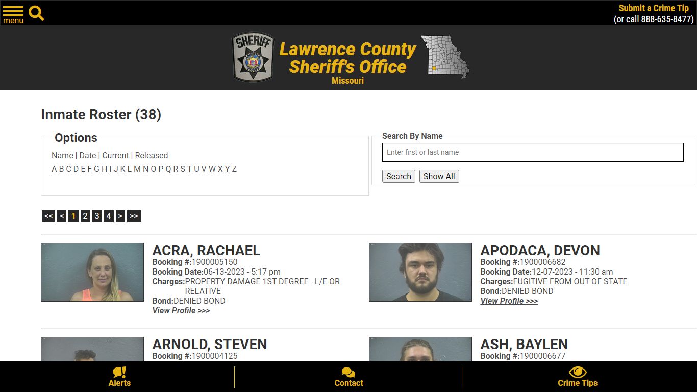 Inmate Roster - Current Inmates - Lawrence County Sheriff MO